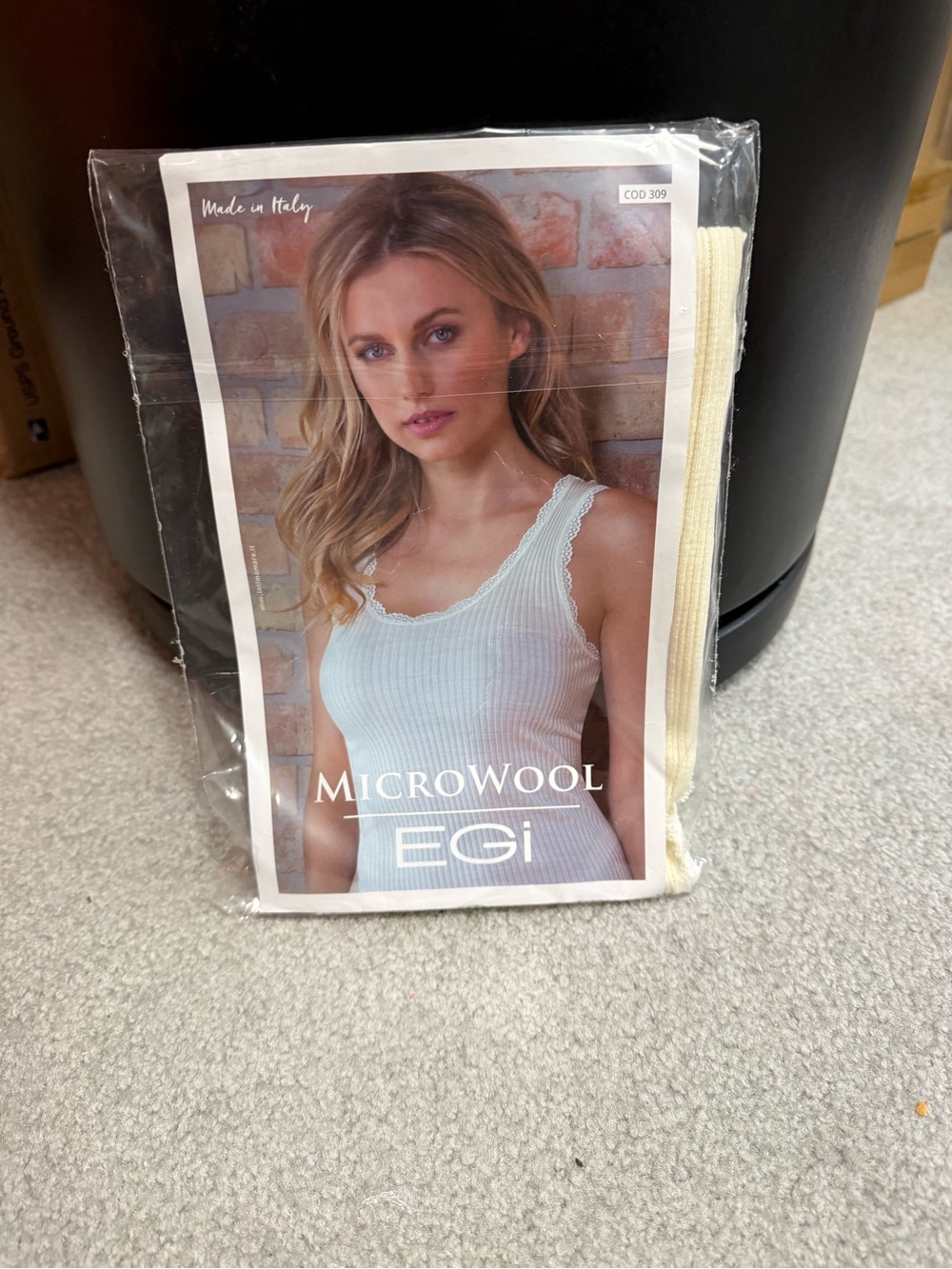 NWT MicroWool Ribbed Lace-Trim Tank Top - Cream